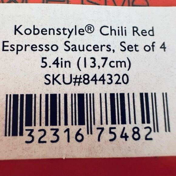 Dansk Kobenstyle Chili Red Espresso 5.4 inch #844320 Saucers set of 4 NWT - Picture 2 of 9